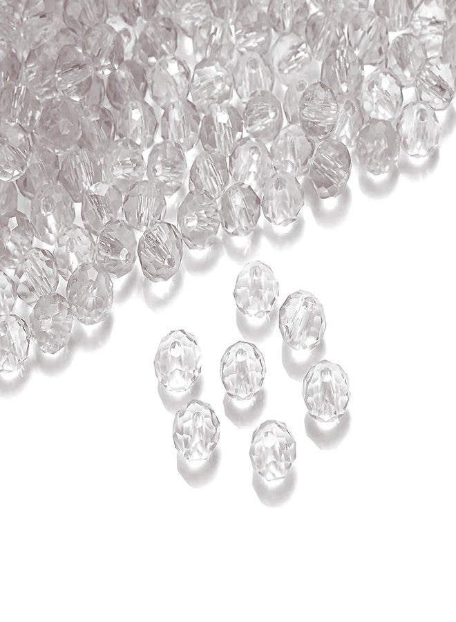 INDIKONB 6mm Glass Crystal Beads for Bracelets & Jewellery Making | Tyre Rondelle Transparent Beads for DIY Craft & Accessories (White) - Image 1